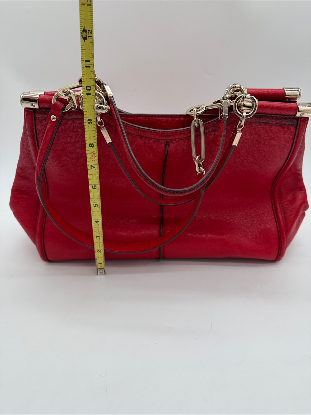 Coach Madison Pinnacle Carrie Satchel/Shoulder Bag Cherry Red #25245 - Picture 11 of 16